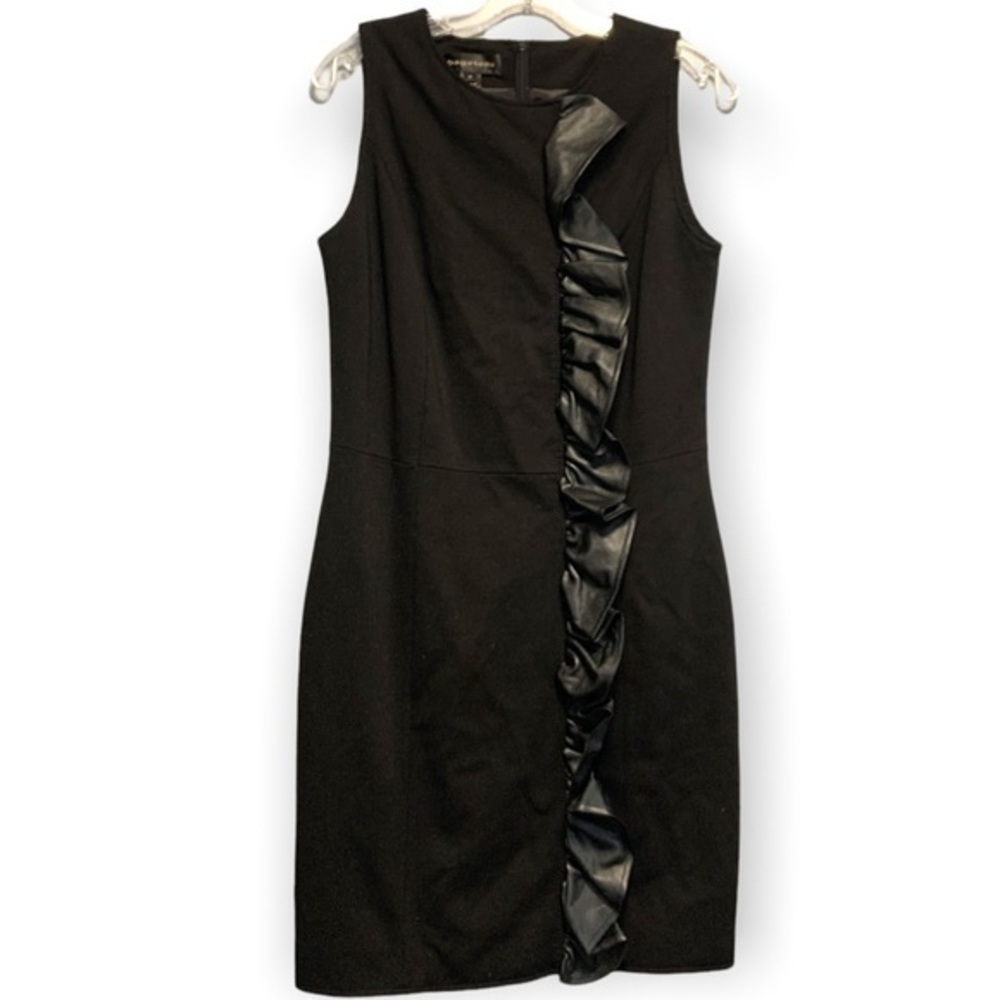 Bagatelle dress with faux leather ruffle detail